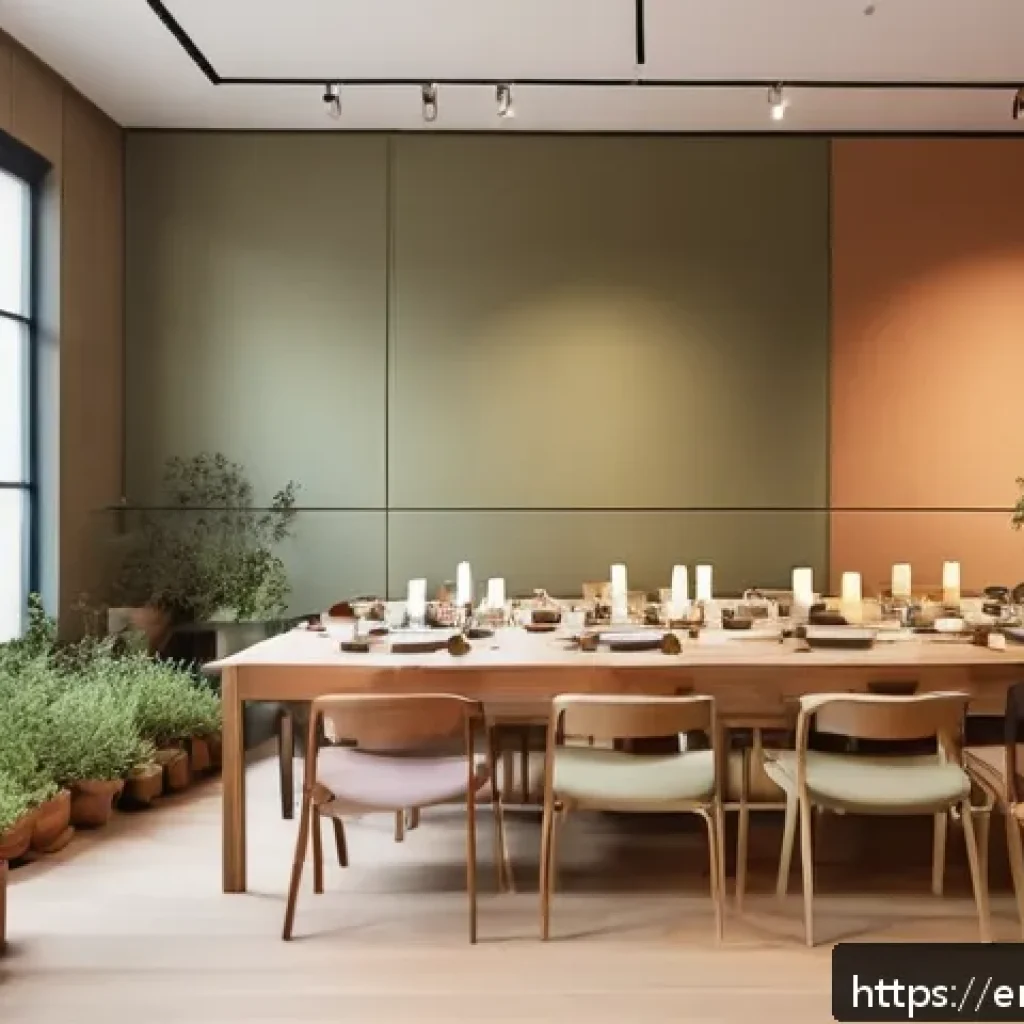 다감각 예술 경험 디자인을 위한 워크숍 기획법 - A serene art workshop interior bathed in soft, warm lighting with earthy tones like terracotta, oliv...
