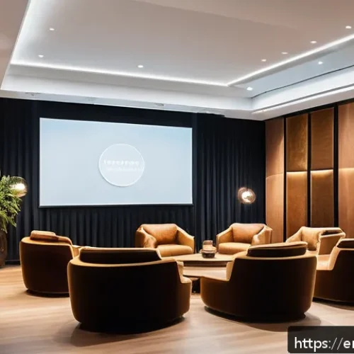 다감각 예술 경험 디자인을 위한 이벤트 기획 - A modern event space featuring a tactile art wall composed of mixed materials such as soft velvet, r...